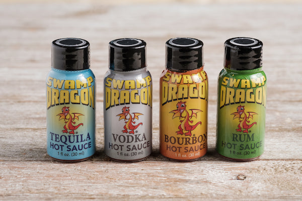 One ounce bottles of Swamp Dragon hot sauce